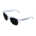 White/White Retro 2 Tone Tinted Lens Sunglasses